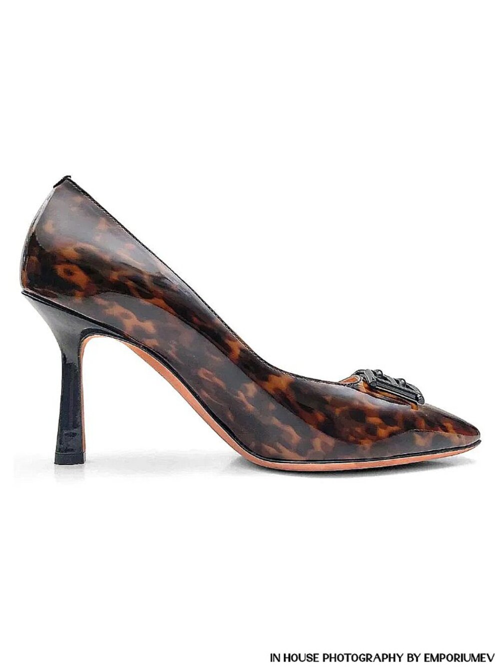 Bally Evanca 85 Testa Di Moro 50 Calf Patent Leather Pump Heels US 7.5 (0534)